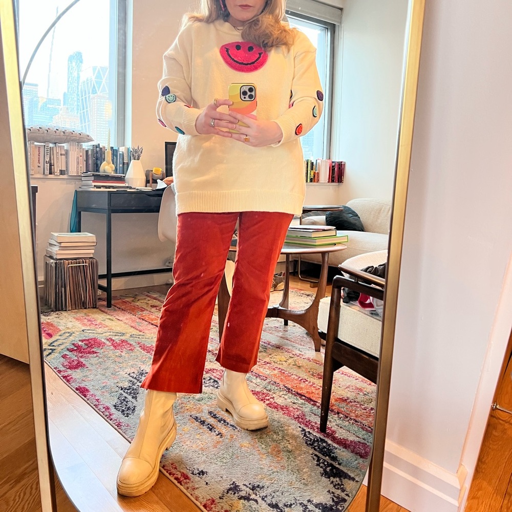 HALOGEN Rust Velvet Kick Flare Pants